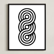 "Triple Loop" - Art Print in Black Line by Nathan Poland - Framed