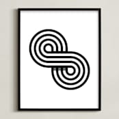"Figure Eight" - Art Print in Black Line by Nathan Poland - Framed