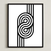 "Up Or Down" - Art Print in Black Line by Nathan Poland - Framed