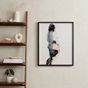 "Into the Distance" - Art Print in Aqua by Linda Mucha Karns - In a Room