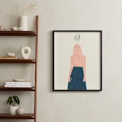 "From Where I Stand" - Art Print in Indigo by Field and Sky - In a Room