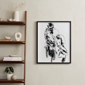 "Drawing 469 - Draped Figure" - Art Print in Bottom of Well Black by Derek overfield - In a Room
