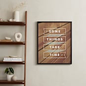 "Some Things Take Time" - Art Print in Light Aqua by Monica Tuazon - In a Room