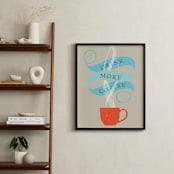 "Drink More Coffee " - Art Print in Tangerine by Kristie Kern - In a Room