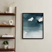 "Mist Rises Over the Water" - Art Print in Indigo Blue by Renee Anne Bouffard-McManus - In a Room