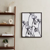 "Ink Cyclamen" - Art Print in inky blue by Sonal Nathwani - In a Room