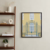 "Charleston Iron Work" - Art Print in Pineapple by Shannon Kohn - In a Room