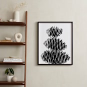 "Stacked Pine Cones" - Art Print in black and white by Alexis Arnold - In a Room