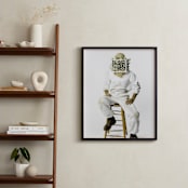 "The Bees Knees" - Art Print in White Bumble Bee by Theresa Bear - In a Room