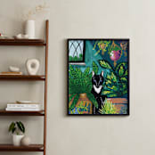 "Indoor Jungle" - Art Print in Teal by Papernoten - In a Room