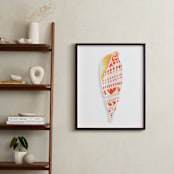 "Modern Junonia Shell" - Art Print in red ochre by Artsy Canvas Girl Designs - In a Room