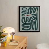 "Squiggly Snake" - Personalized Art Print in Cactus by Jenna Holcomb - In a Room