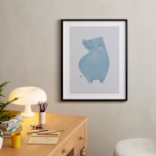"Hippo" - Art Print in Gray by Lori Wemple - In a Room