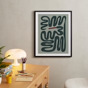 "Squiggly Snake" - Art Print in Cactus by Jenna Holcomb - In a Room