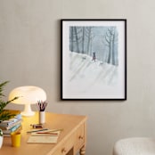 "Snowy Evening" - Art Print in snow grey by Lulaloo - In a Room
