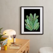 "Banana Leaf Bouquet II" - Art Print in Tropical Green by Madeline Trait - In a Room