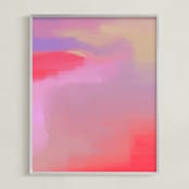 "A Soul's Whisper" - Art Print in Parrot Pink by Artsy Canvas Girl Designs - Framed
