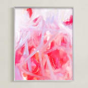 "Deep Down" - Art Print in Opera Red by Artsy Canvas Girl Designs - Framed