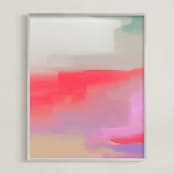 "Completely" - Art Print in Bright Red by Artsy Canvas Girl Designs - Framed