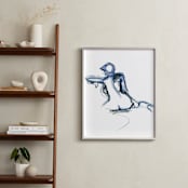 "Seated in Blue" - Art Print in Soft Blue by Eva Marion - In a Room