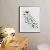 "California Kids Map" - Art Print in Carnival by Jessie Steury - In a Room