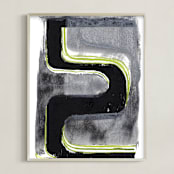 "Part of the fun 4" - Art Print in Fluid Green by Bethania Lima - Framed