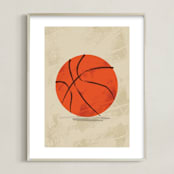 "Let us play basketball" - Art Print in Indoor Court by Susanne Kasielke - Framed