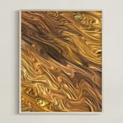 "Solar System Collection - Saturn's Titan" - Art Print in Saturn's Titan Yellow by Mariecor Agravante - Framed