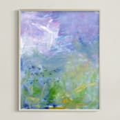 "Lexi's Garden 2" - Art Print in Blue Lavender by Teodora Guererra - Framed
