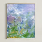 "Lexi's Garden 3" - Art Print in Muted Mint Green by Teodora Guererra - Framed