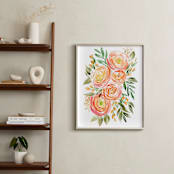 "Watercolor ranunculus" - Art Print in Rose gold and green by Rosana Laiz Blursbyai - In a Room