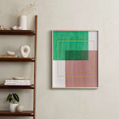 "Color Blocking I" - Art Print in Pink and Green by Yaling Hou Suzuki - In a Room