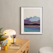 "Peaceful Valley" - Art Print in Mountain Mist by Field and Sky - In a Room