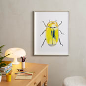 "Golden Scarab Beetle" - Art Print in Gold by Holly Whitcomb - In a Room
