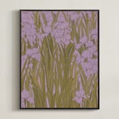 "Iris Garden" - Art Print in Dusty Lavender by Britt Friesell - Framed Canvas