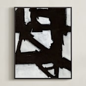 "Boxes in Boxes 2" - Art Print in Black and White by Ilana Greenberg - Framed Canvas