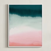 "Pink Tide" - Art Print in Pink sand by A Real Peach Studio - Framed Canvas
