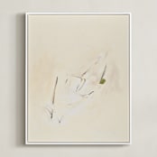 "Spring Abstract Diptych II" - Art Print in Cream by Caryn Owen - Framed Canvas