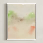 "A Secret Garden II" - Art Print in Beige by M Gloria Hunter - Framed Canvas
