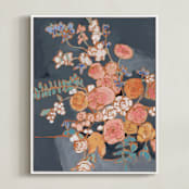 "Sitting Pretty I" - Art Print in Grey by Jennifer Allevato - Framed Canvas