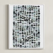 "Pebbles" - Art Print in Mist by Kelly Ventura - Framed Canvas