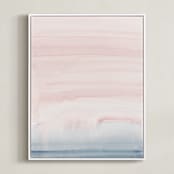"Cascading Sky" - Art Print in Blush Pink by Little Valley Studio - Framed Canvas