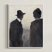 "watching" - Art Print in Charcoal by Kelly Witmer - Framed Canvas