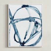 "Indigo Plant Cell" - Art Print in Indigo Blue by Mary Gaspar - Framed Canvas