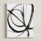 "Plant Cell 6" - Art Print in Charcoal by Mary Gaspar - Framed Canvas
