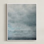 "A Meditation" - Art Print in Meditative Blue by Brian Sostrom - Framed Canvas