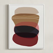 "Blobby Calm" - Art Print in camel red by Svitlana Martynjuk - Framed Canvas