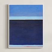 "Deep Blue Bay" - Art Print in Deep Blue Sea by Carol C. Young - Framed Canvas