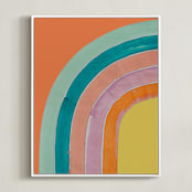 "Sherbet Rainbow" - Art Print in Rainbow by Lise Gulassa - Framed Canvas