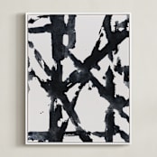 "Ink Bridges 2" - Art Print in Midnight Black by Afton Harding - Framed Canvas